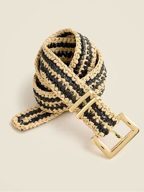 Woven Square Buckle Belt In Stripe For Women - size XS/S